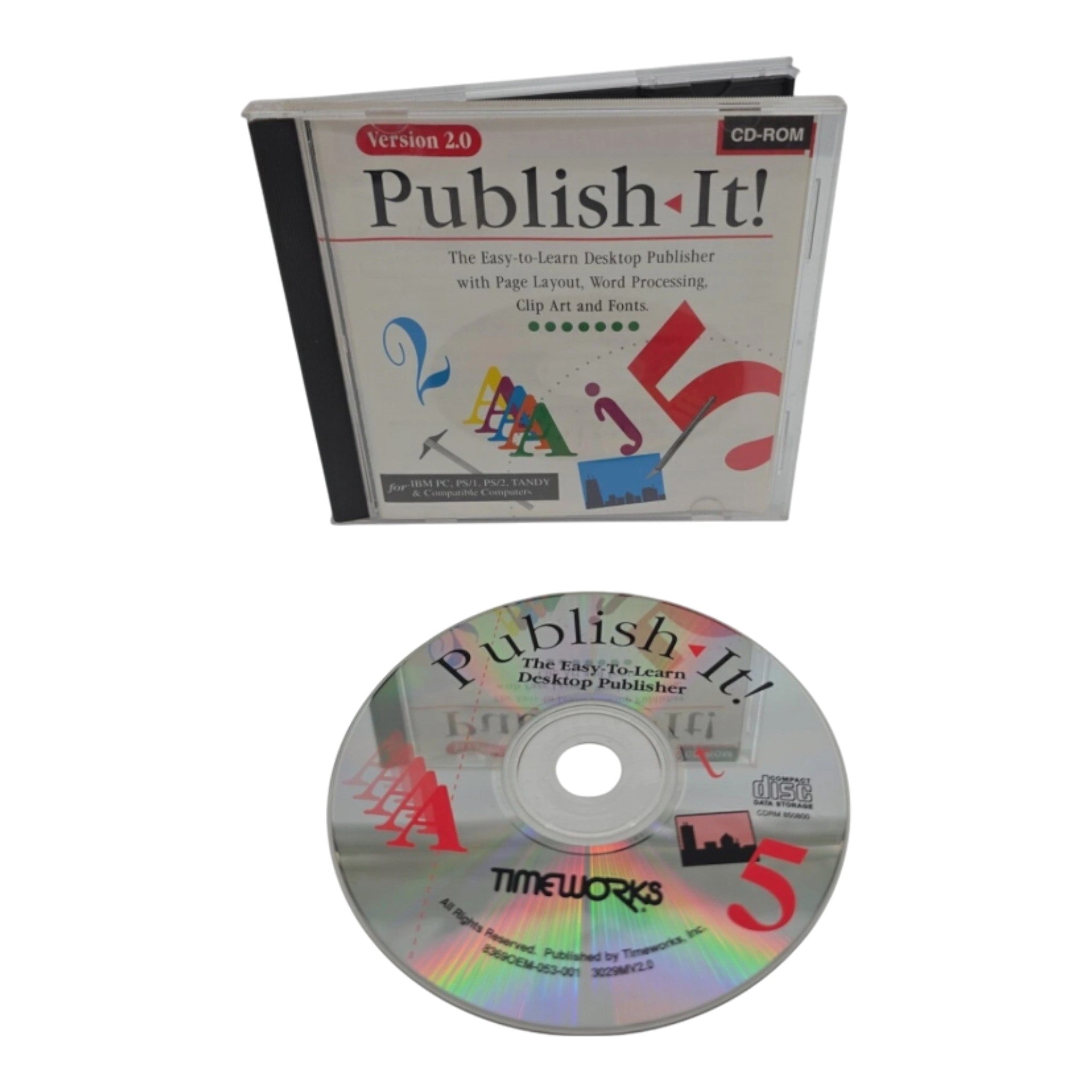 Timeworks Publish-It! Version 2.0 CD-ROM Desktop Publisher IBM PC Software 1992