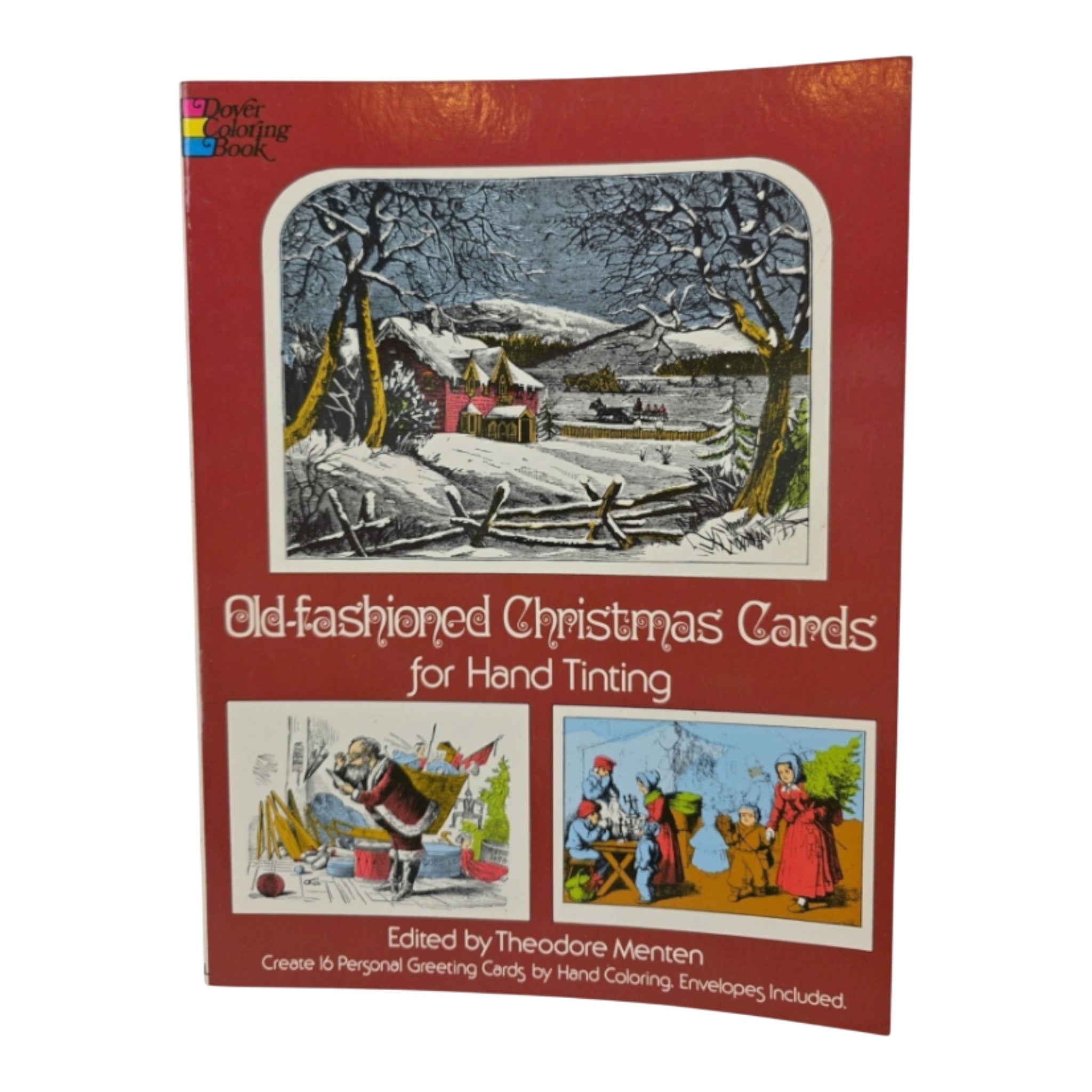 Vintage Dover Coloring Book Old-Fashioned Christmas Cards for Hand Tinting
