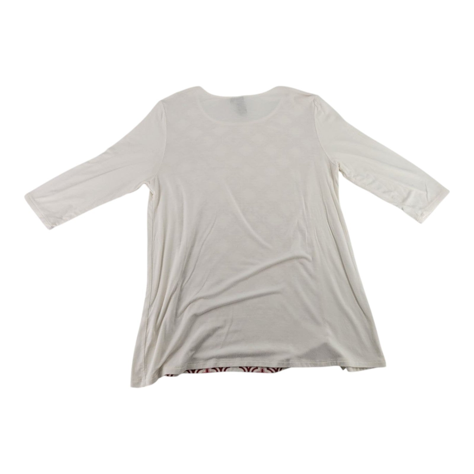 P Michael Alabama Crimson Tide Womens Top White Red Patterned Logo Size L