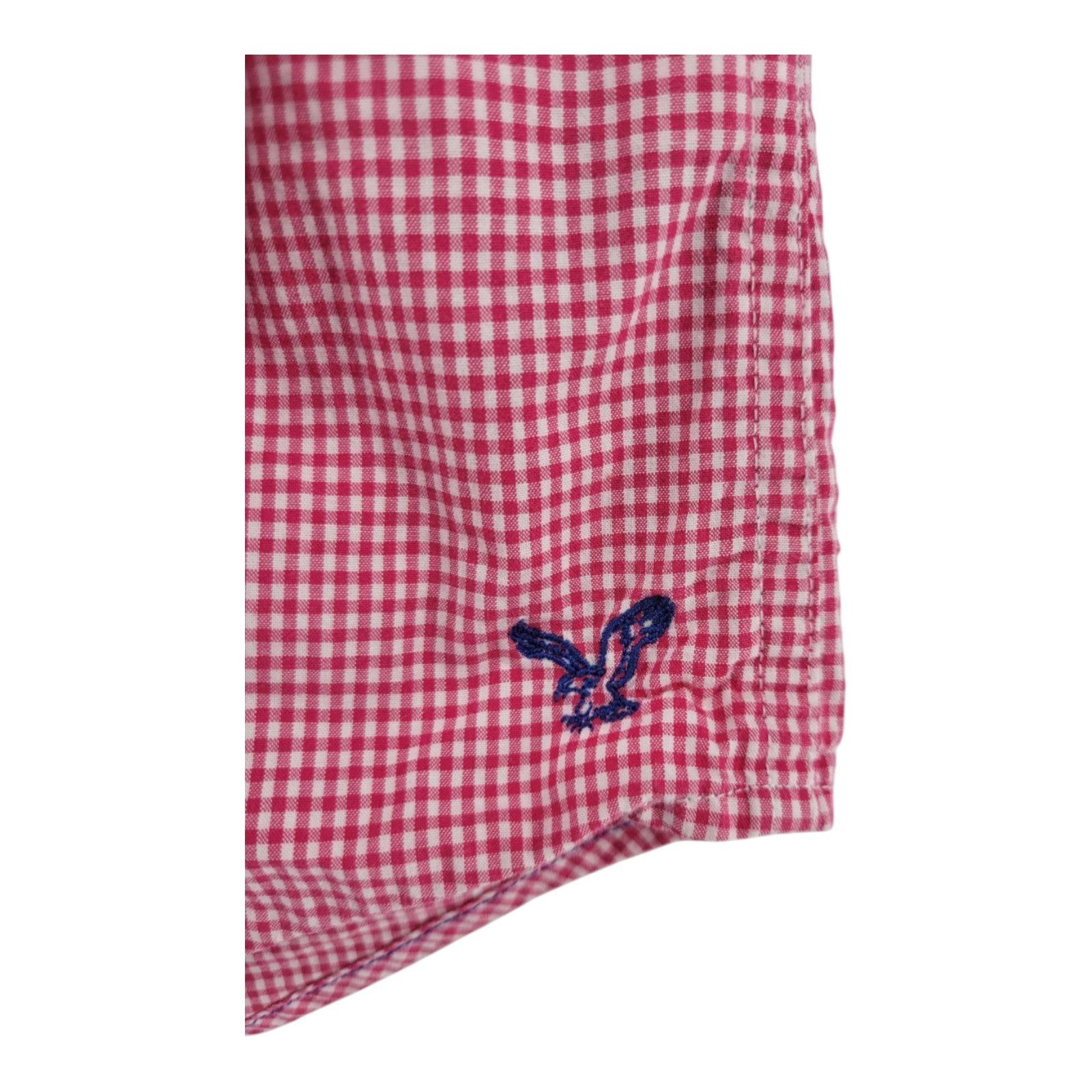 American Eagle Men's Red Gingham Button Shirt Athletic Fit Size L
