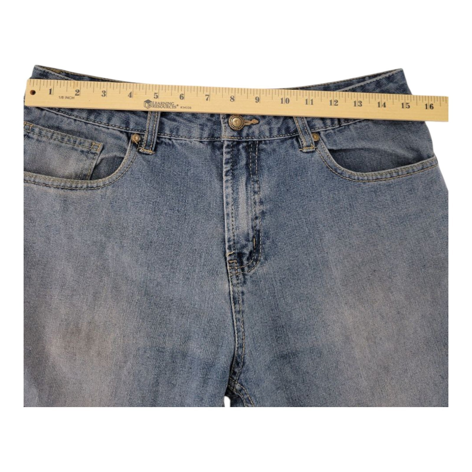 Calvin Klein Womens Blue Denim Bermuda Shorts Size 20