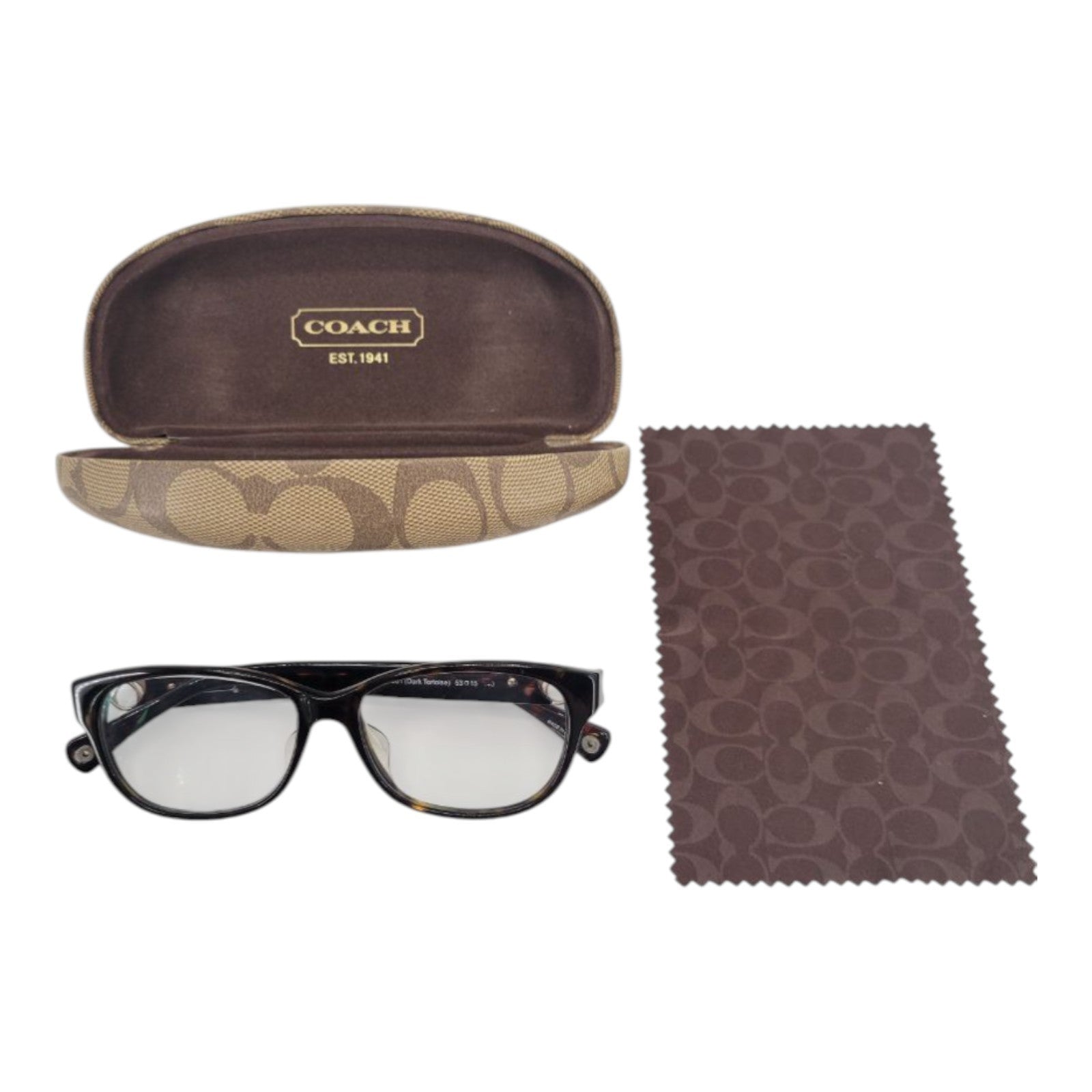 Coach 5001 Women's Eyeglasses 53-15-140 Dark Tortoise w/ Case & Cloth