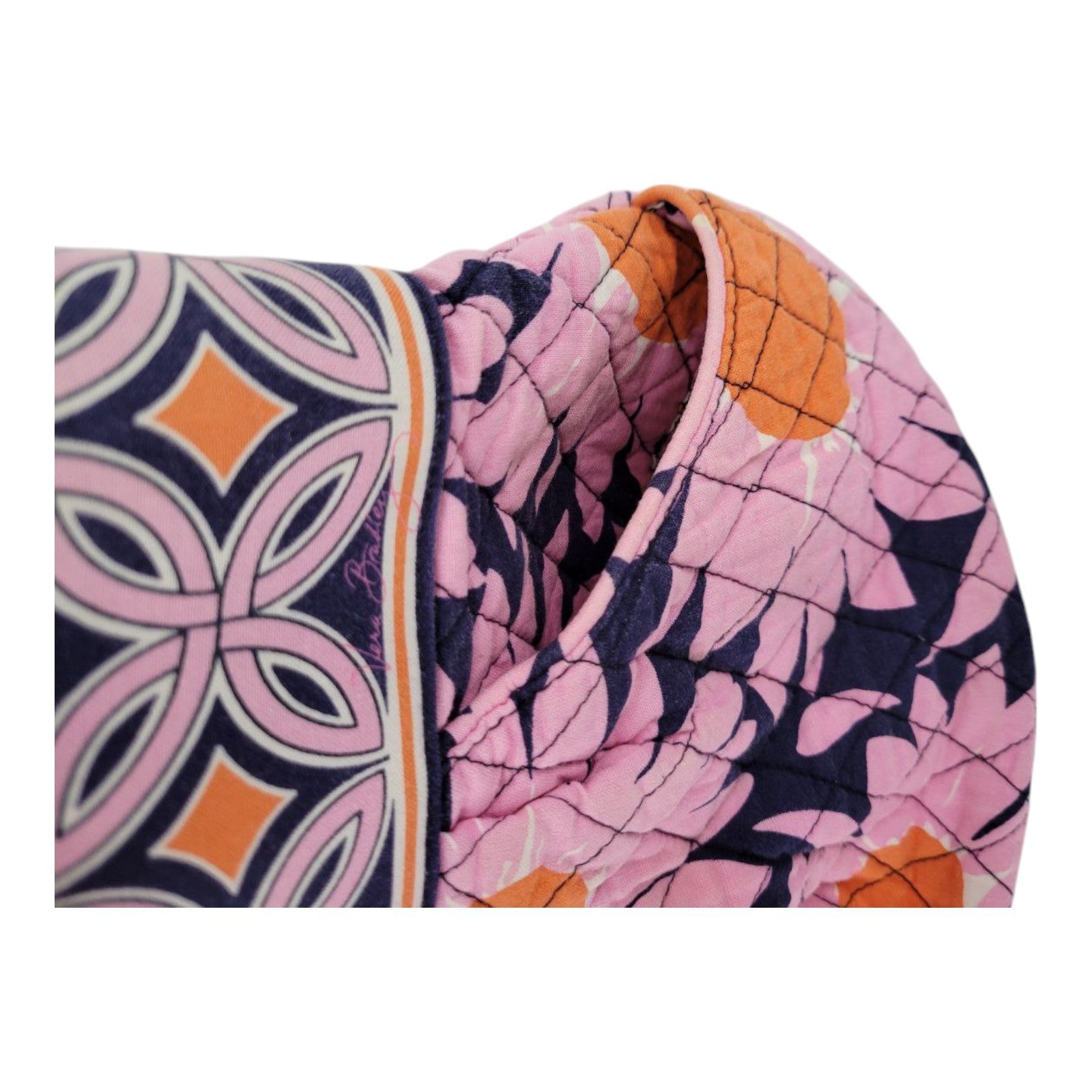 Vera Bradley Daisy Floral Pink Quilted Cotton Shoulder Shoulder Tote Bag Purse