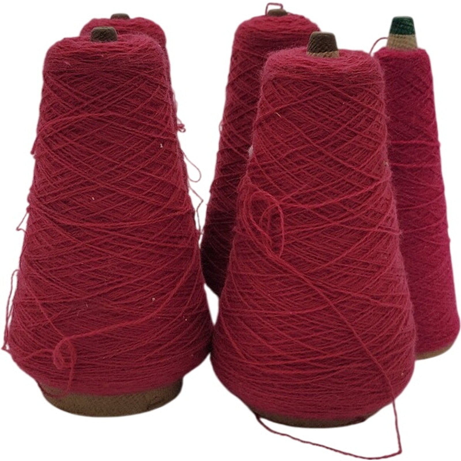 Vintage Templon 2/24 Raspberry Heather Yarn Cone S-83351 Lot of 5