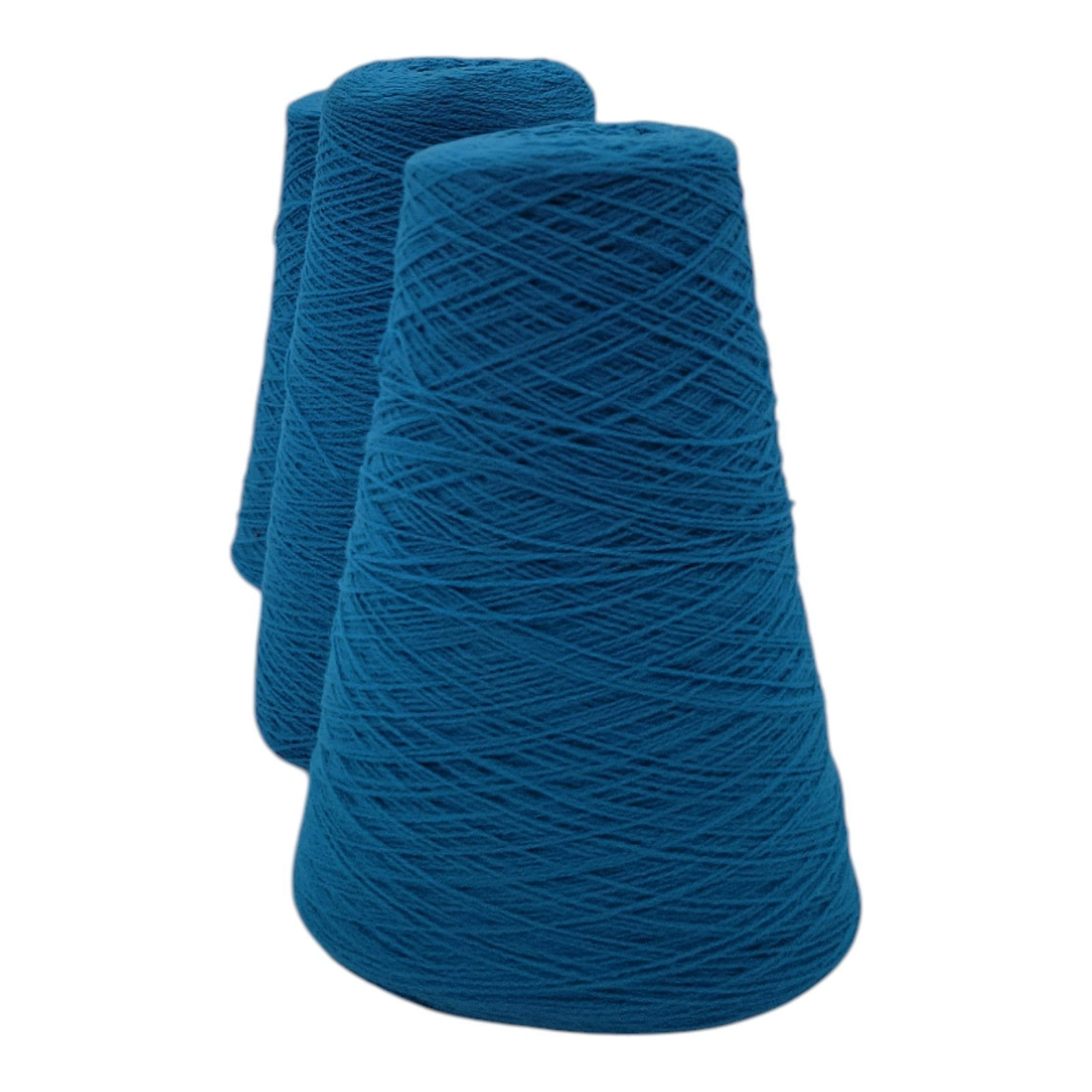 Vintage National Spinning Co Acrylic Yarn Cone 2/24 Blue 46843 Lot of 3