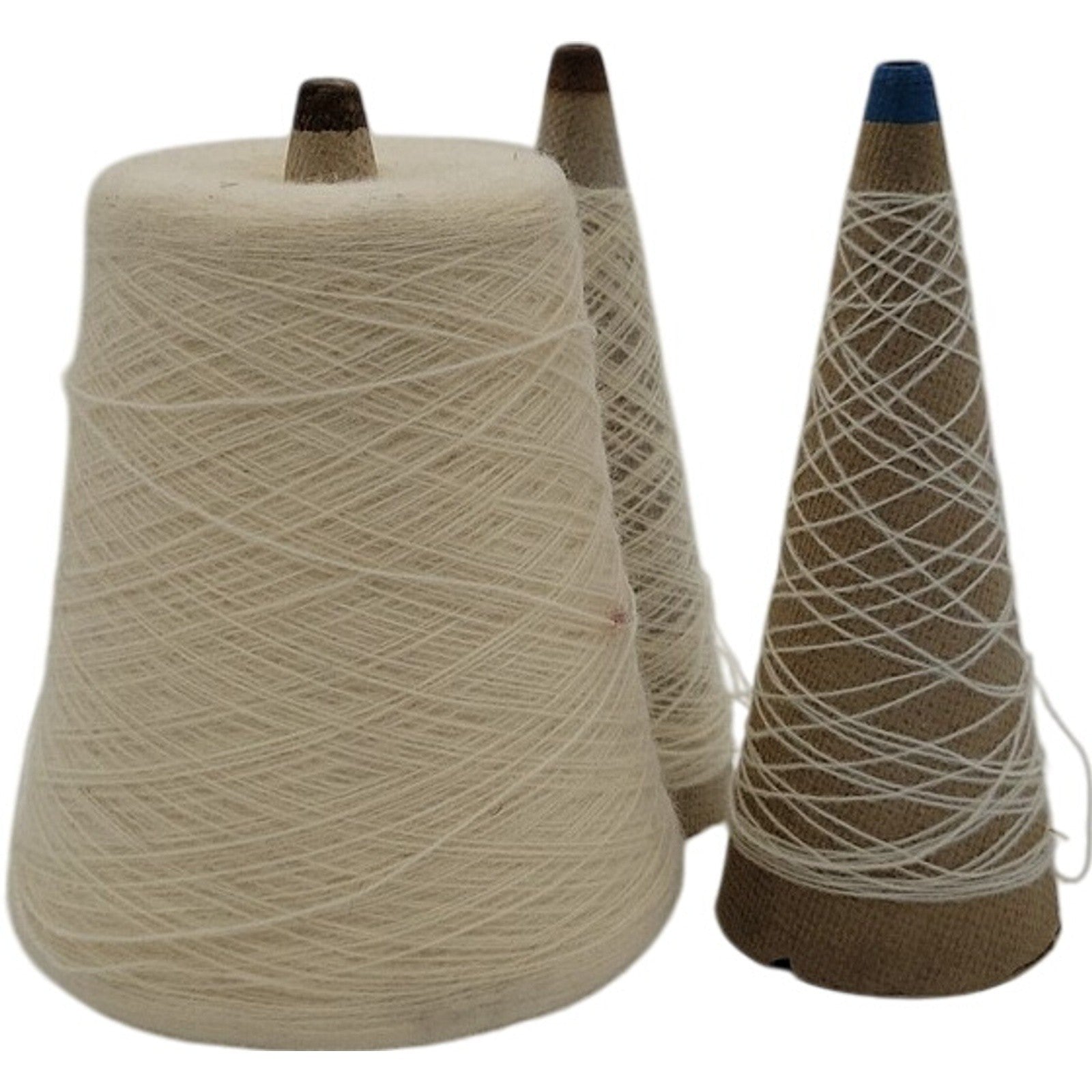 Vintage Templon 2/24 Wool Blend 70/30 Ivory Yarn Cone Lot S-71747 Lot of 3