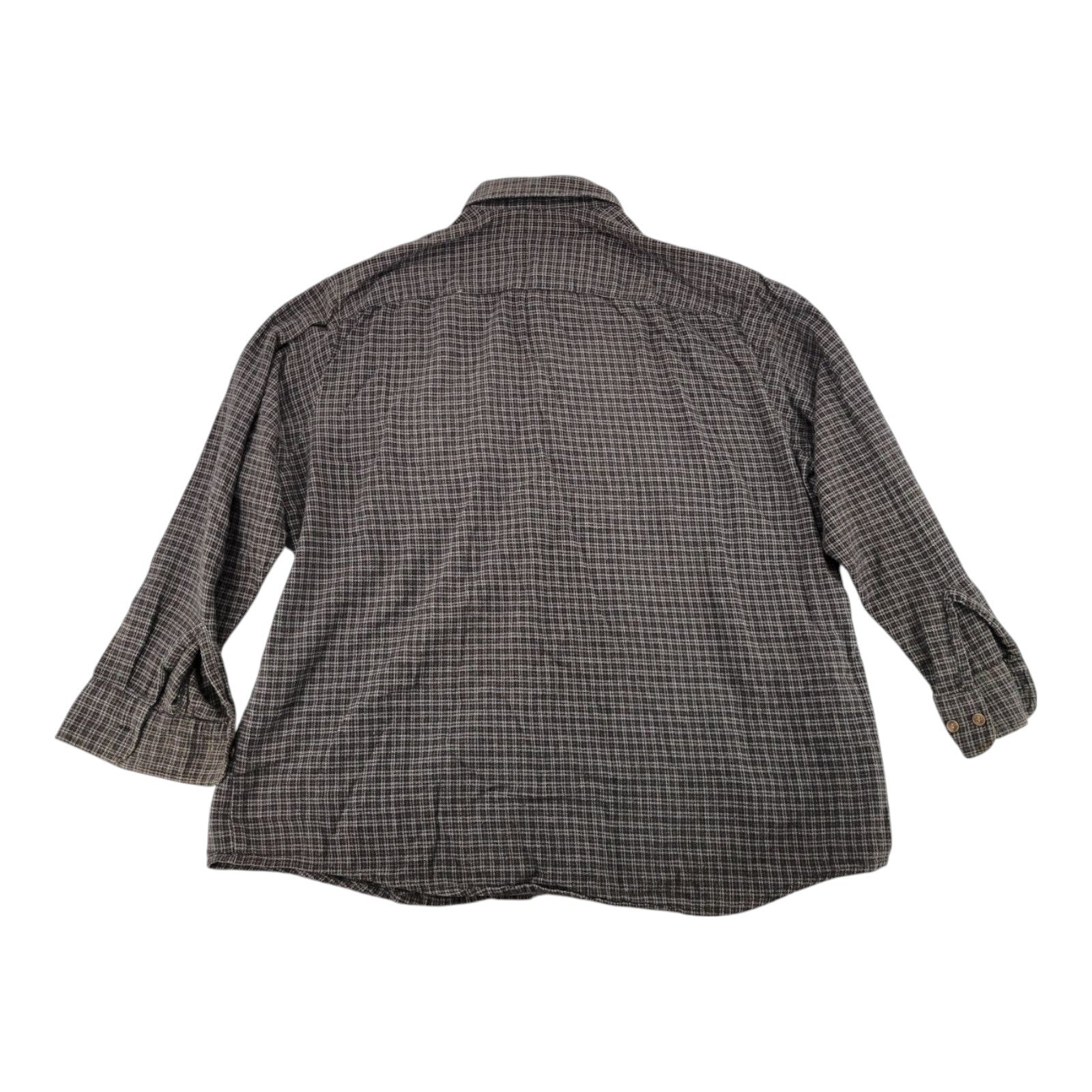 Carl Michaels Brown Plaid Flannel Button Down Shirt Mens Long Sleeve Size XXL