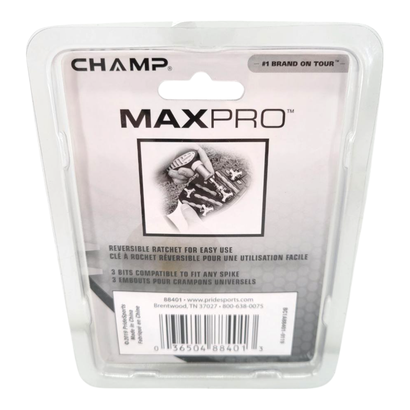 Champ Max Pro Golf Spike Wrench Tool Reversible Ratchet 3 Bits