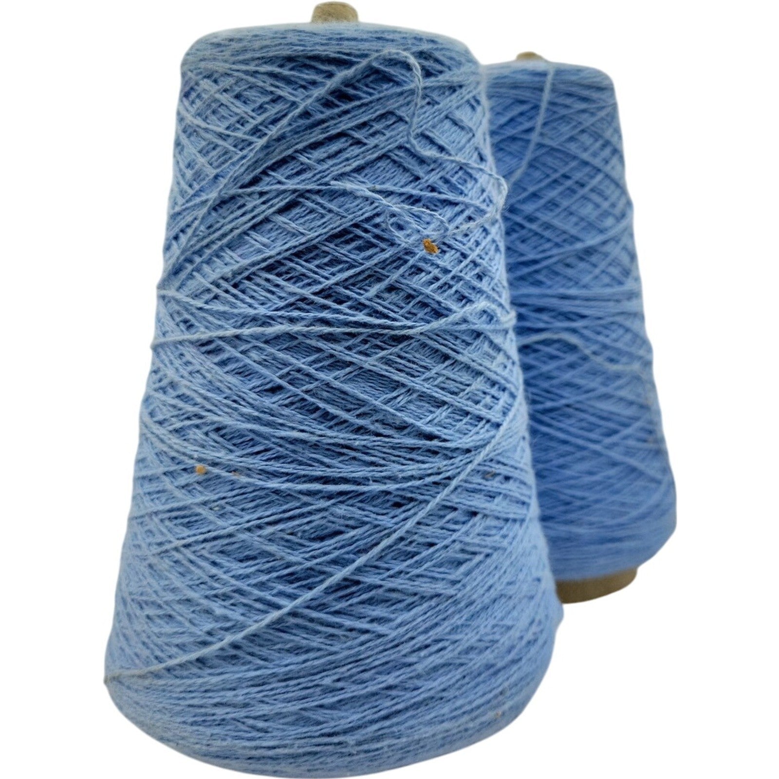 Vintage Sky Blue Cone Yarn 2/24 Acrylic Blend Weaving Knitting Crochet Lot of 2