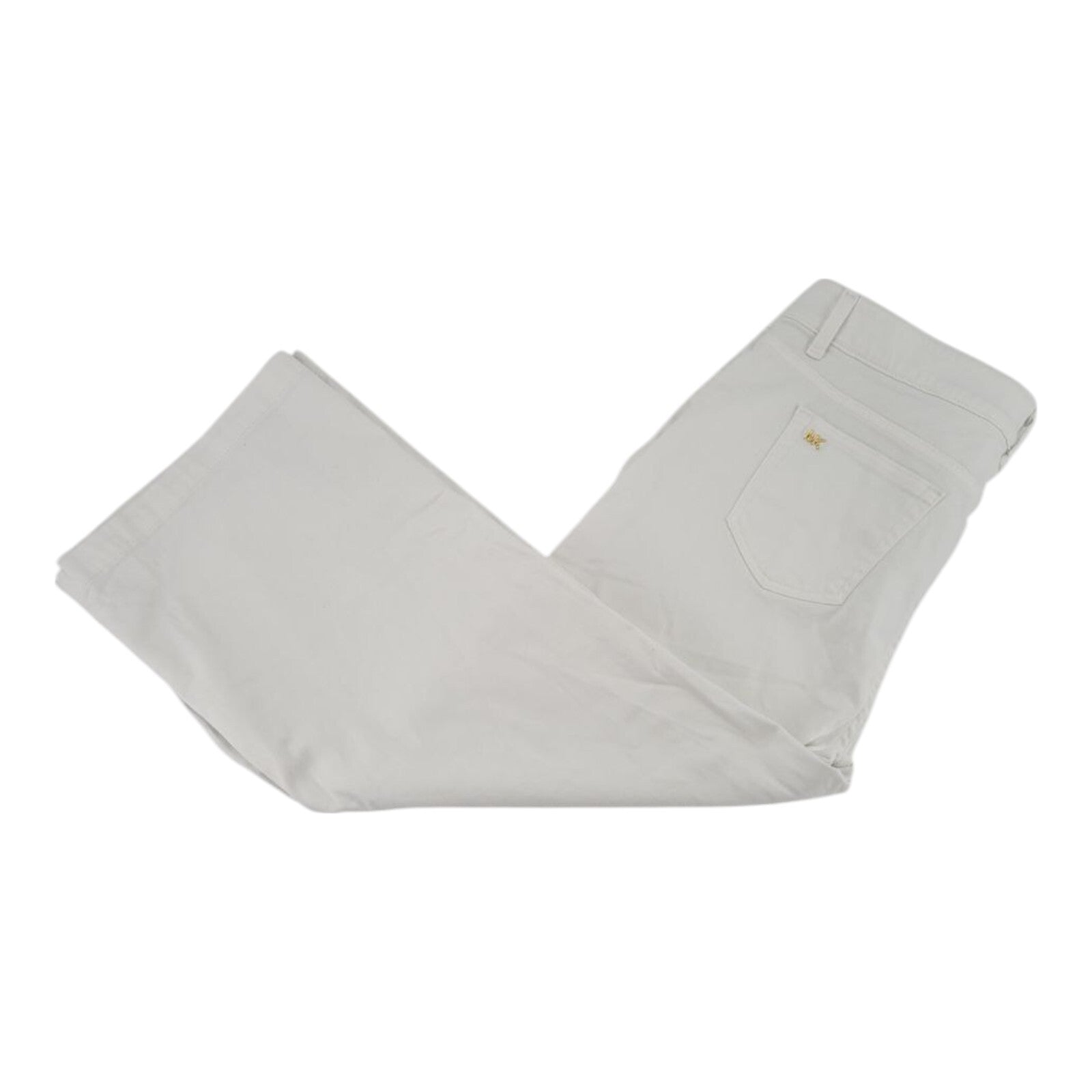 Michael Kors White Denim Capri Pants Womens Gold Tone Buttons Size 16