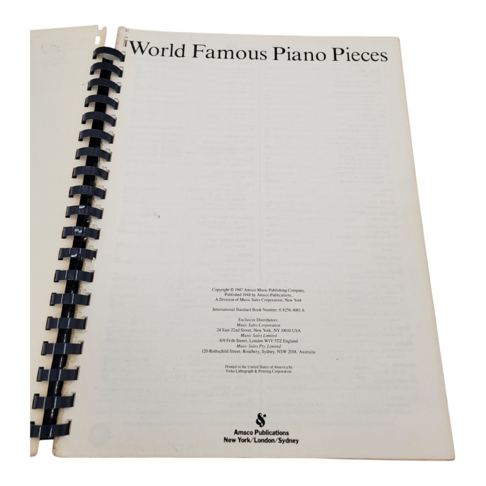 World Famous Piano Pieces by Hugo Frey 76 Classical Selections Amsco 1947