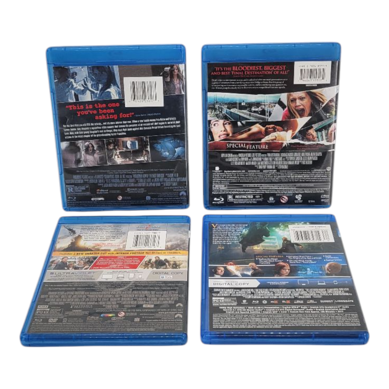 Action Horror Movies Blu-ray Bundle of 4