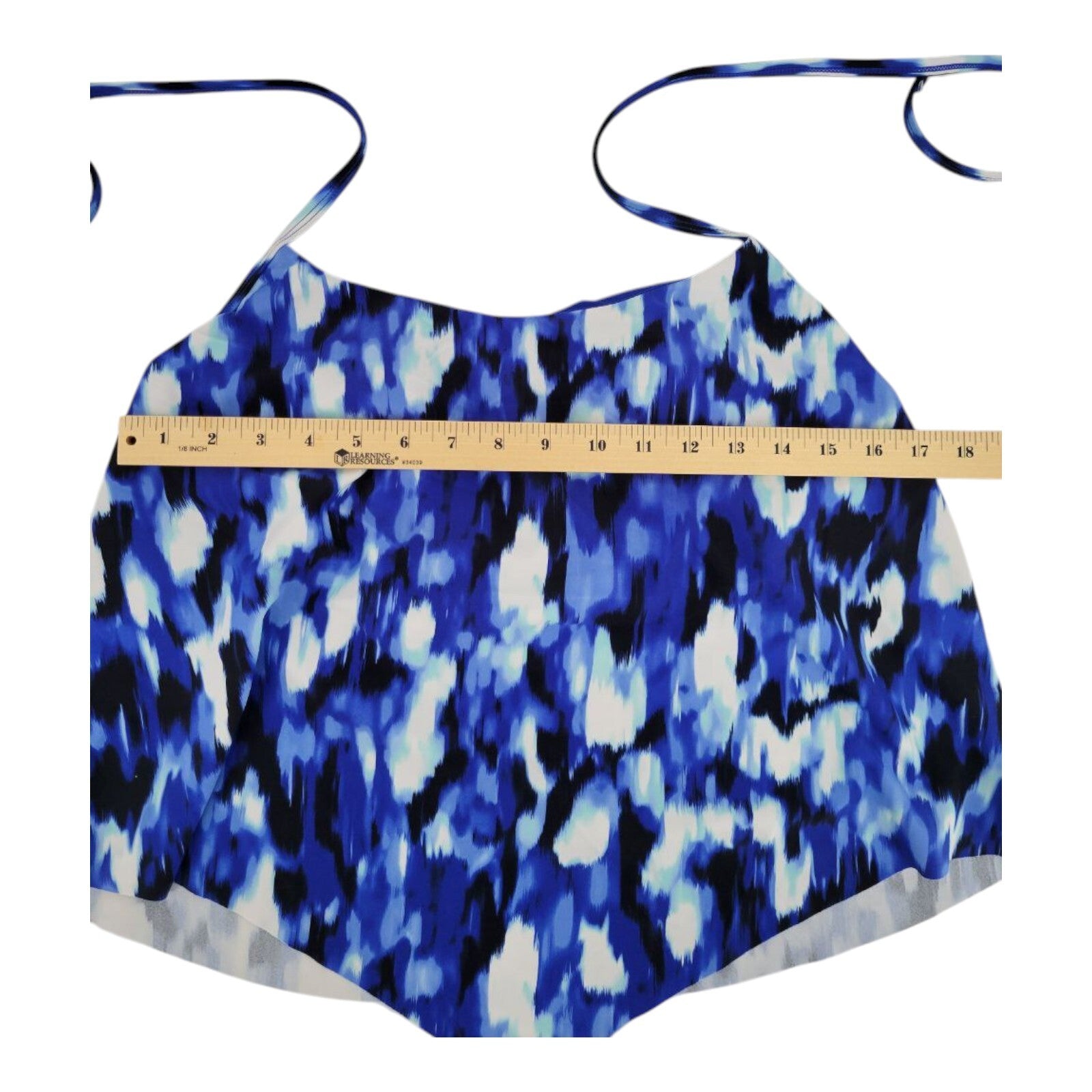 Time and Tru Blue Tie Dye High Waist Bikini Bottoms Tankini Top Set L 12-14