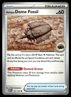 Pokemon 2023 Scarlet & Violet 151 Antique Dome Fossil Common Near Mint Card