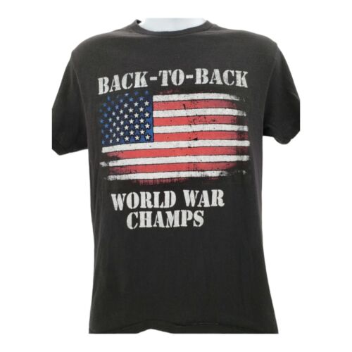2 Monkeys 'Back to Back World War Champs' Blk Mens S/S T-Shirt Size M