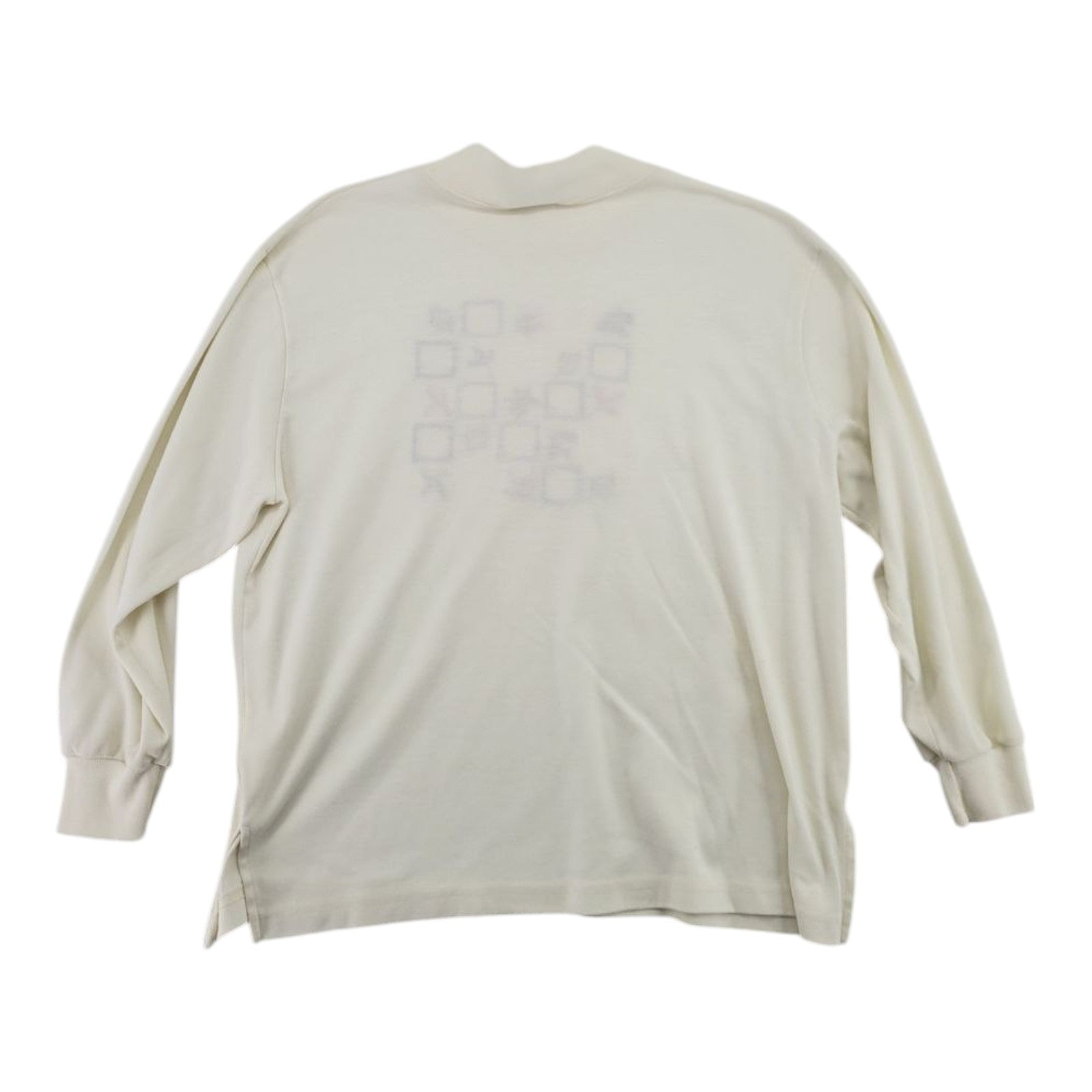 BonWorth Womens Cream Floral Patch Pullover Sweatshirt Long Sleeve S Petite