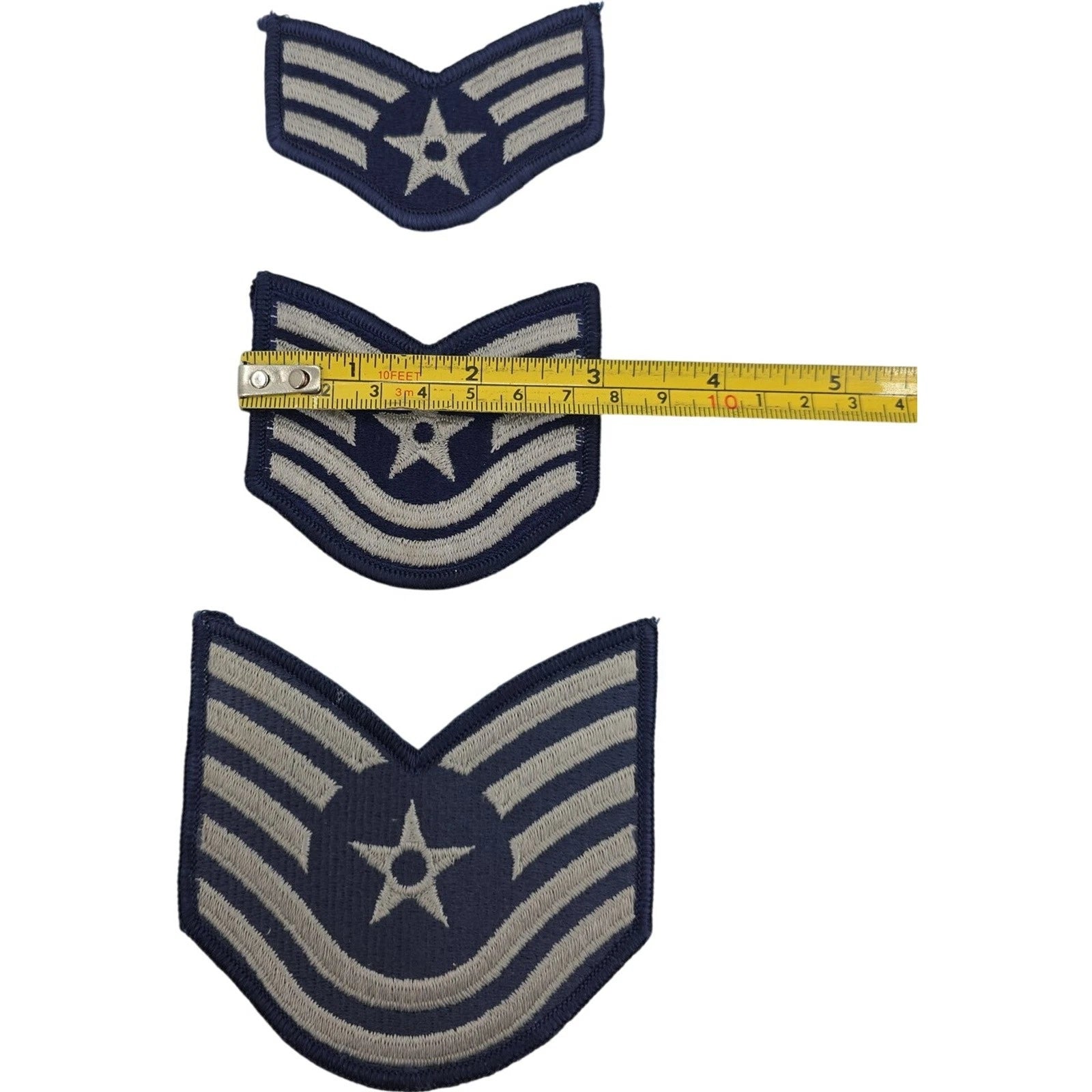 Vintage Circa 1980 US Air Force Rank Insignia Patches 3 And 4 Inch Lot of 3