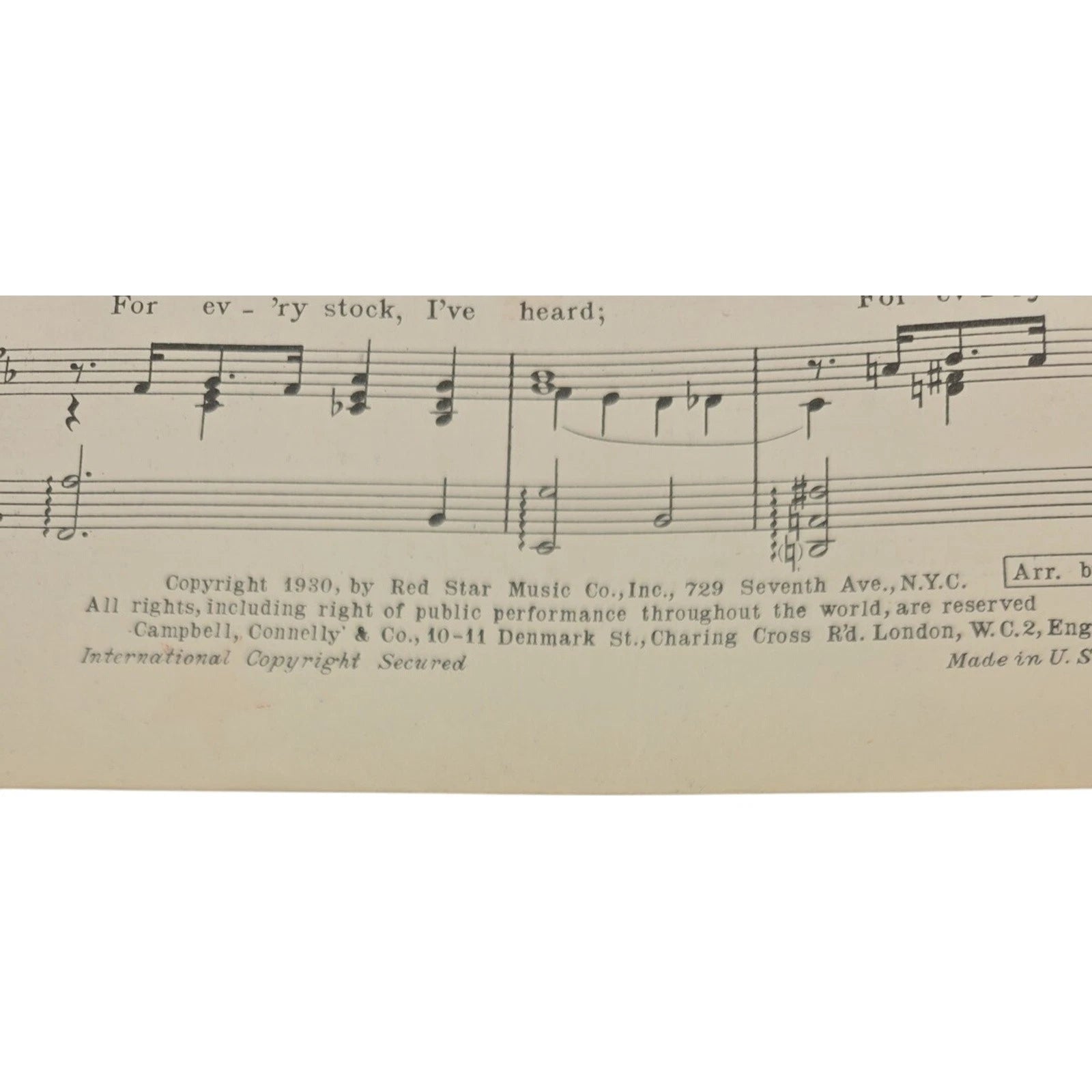 I’m in the Market for You From High Society Blues 1930 Vintage Sheet Music