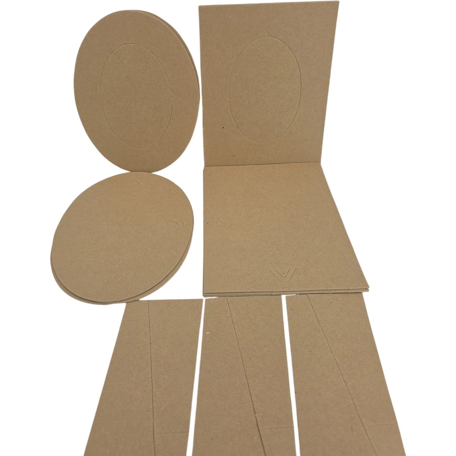 Assorted Cardboard Oval and Heart Mat Boards with Back Boards and Easel Stands