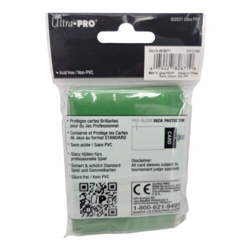 Ultra Pro Deck Protector Solid Green Gloss Finish 50 Standard Card Sleeves