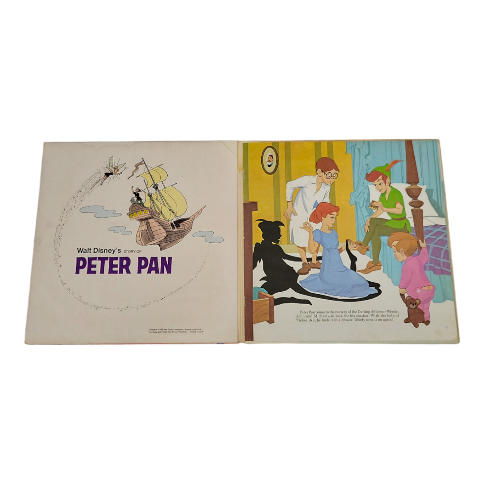 1969 Walt Disney Story and Songs Peter Pan Vinyl LP Record Album with Booklet
