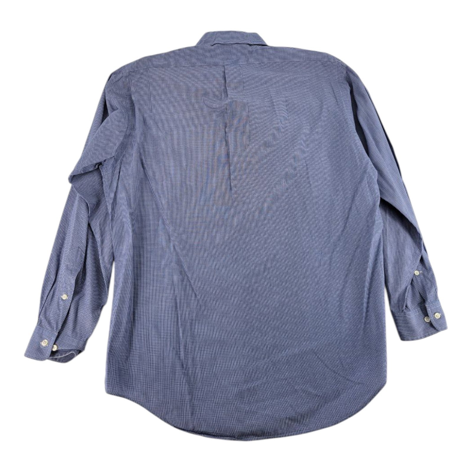 Ralph Lauren Yarmouth 100% Cotton Blue Check Button Down Mens Shirt 16 34/35