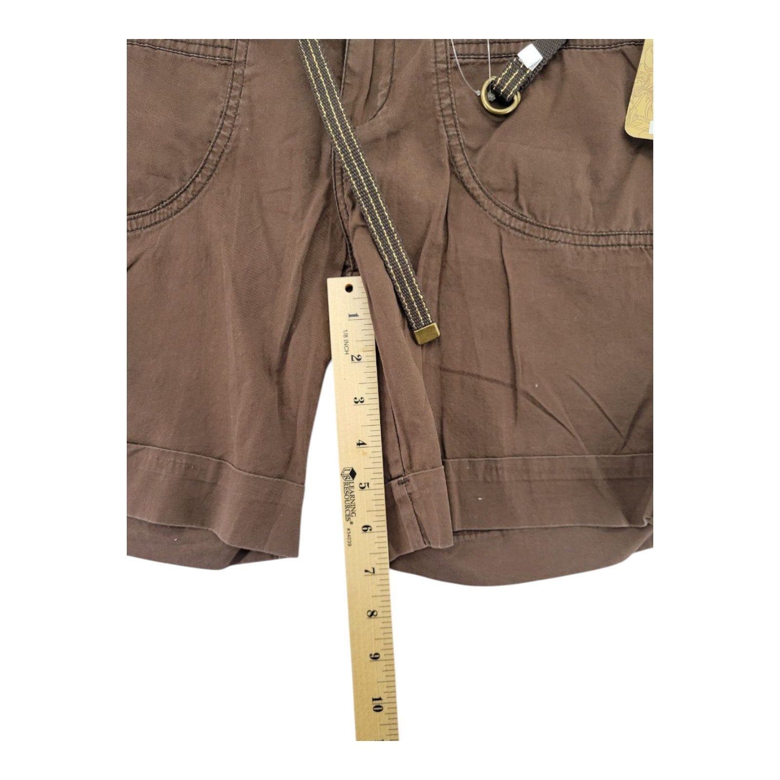 Unionbay Juniors Cargo Shorts Size 7 TPL Brownie Belted Cotton Casual
