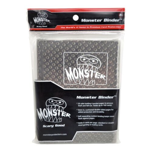 Monster Binder 4 Pocket Holofoil Black Trading Card Album Holds 160 Cards