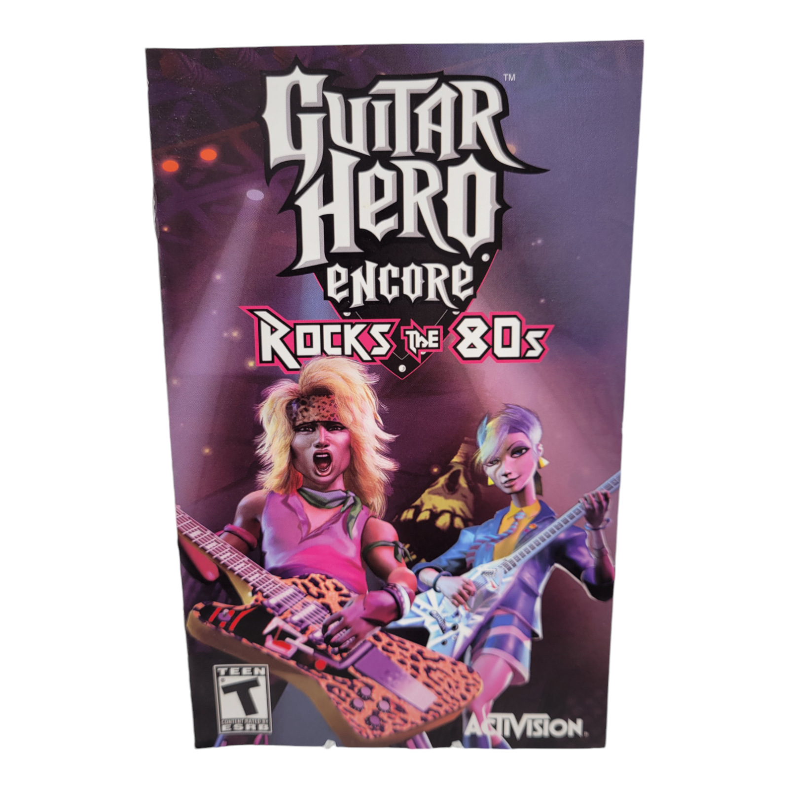 Activision Guitar Hero Encore Rocks the 80s PS2 PlayStation 2 Case Manual Poster