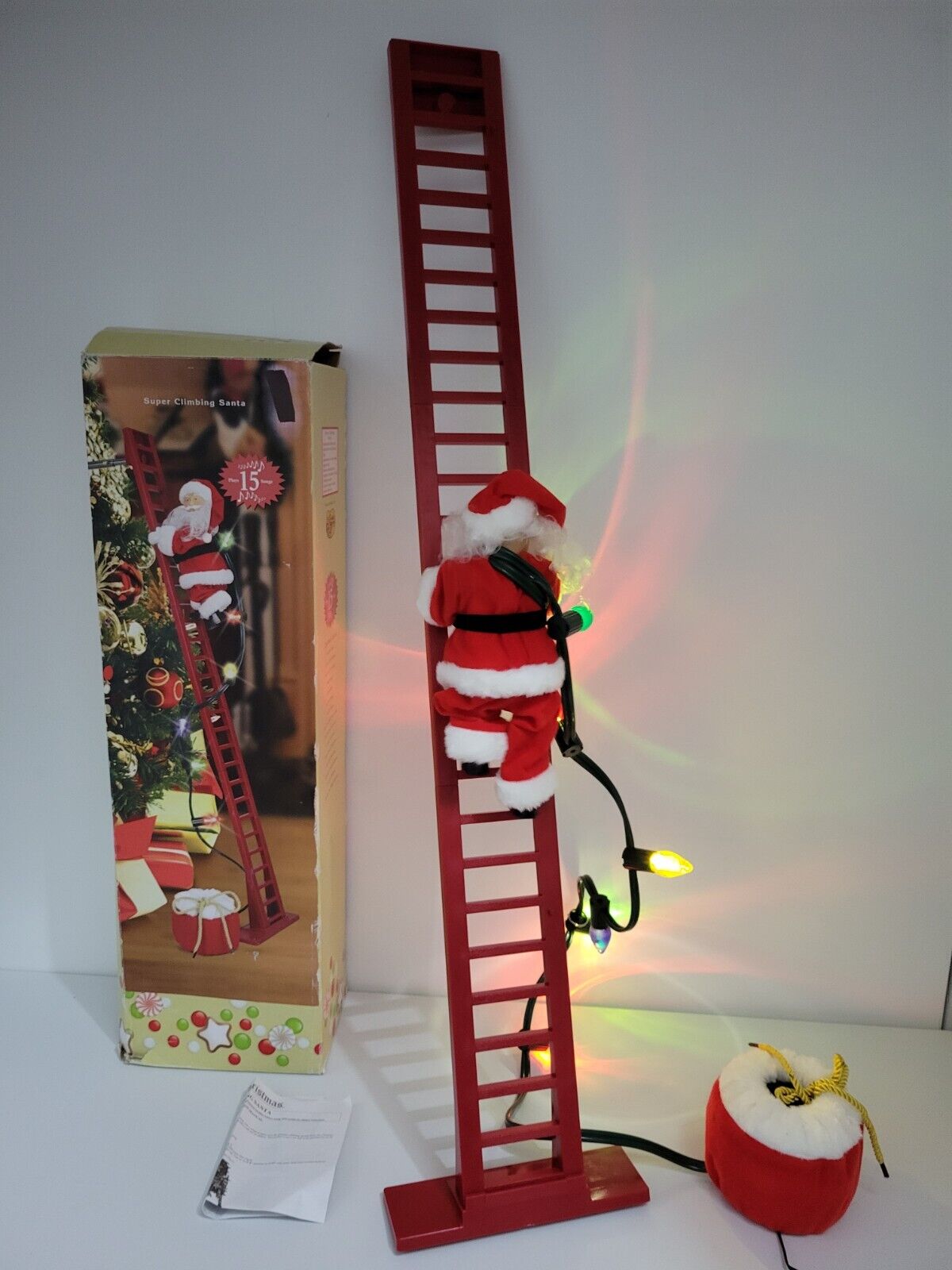 Mr Christmas Super Climbing Santa Ladder Decoration 15 Songs LED Lighted Display