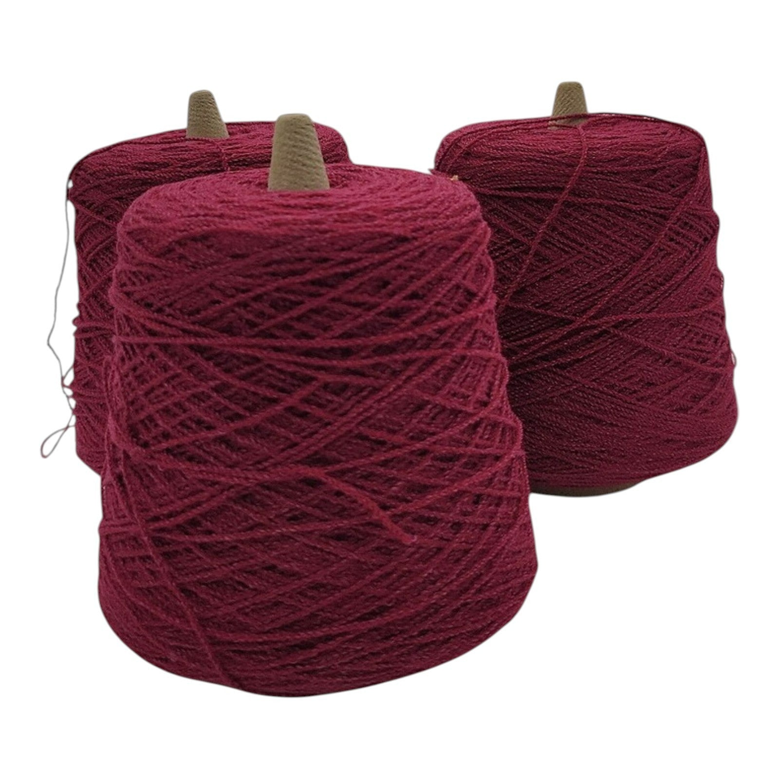 Vintage Unbranded Acrylic Weaving Knitting Yarn Burgundy 03314 Lot of 3