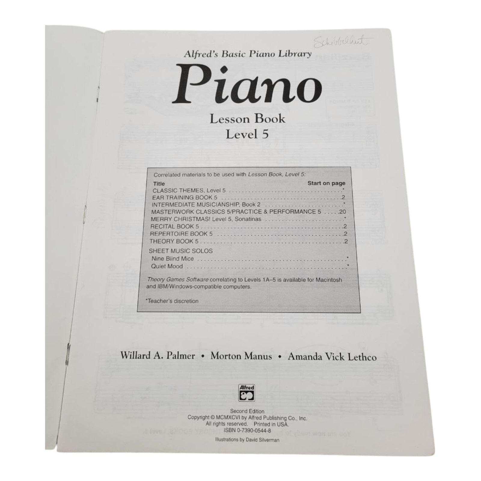Alfreds Basic Piano Library Piano Lesson Book Level 5 by Palmer Manus Lethco