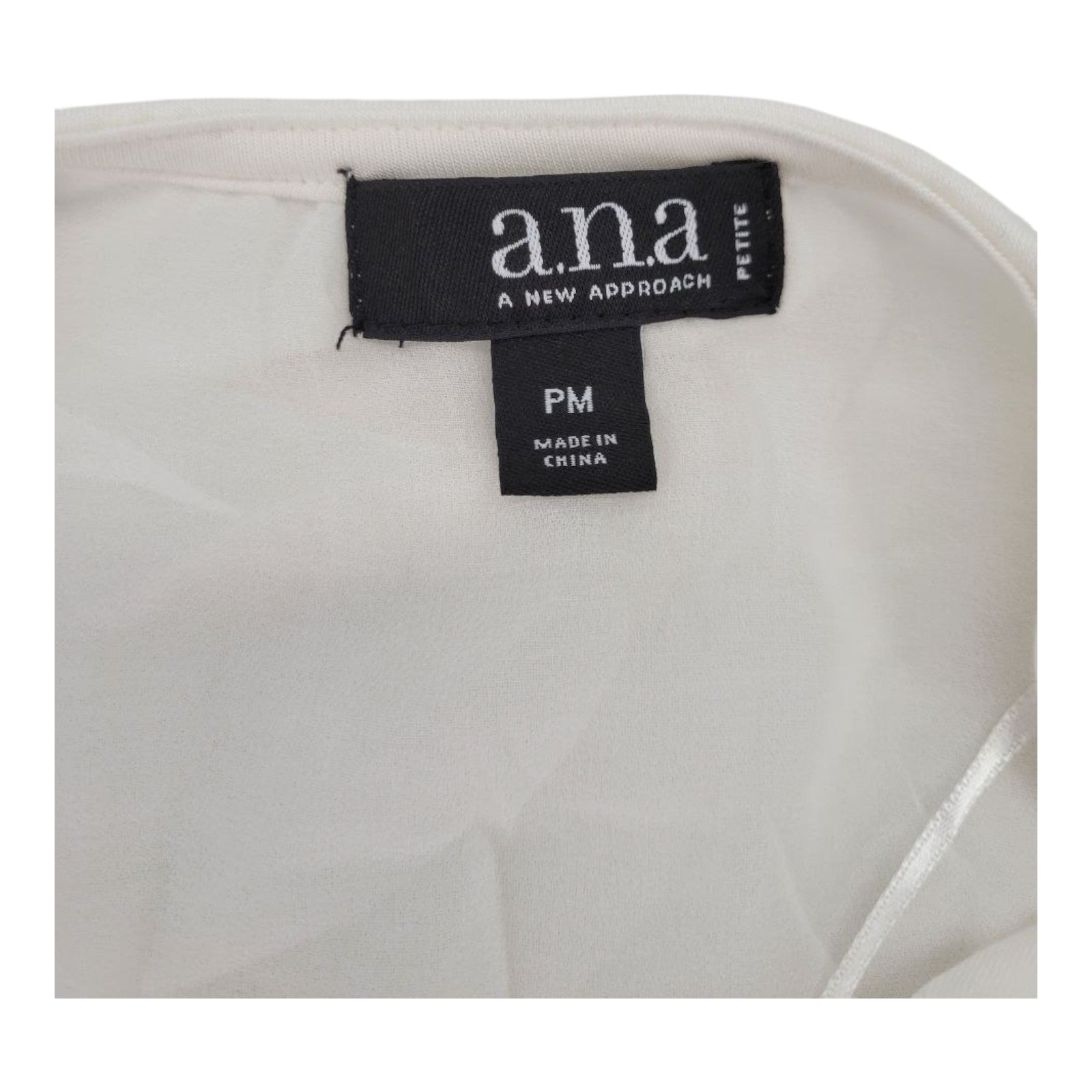Ana A New Approach Petite White Long Sleeve Layered Hem Top Size PM