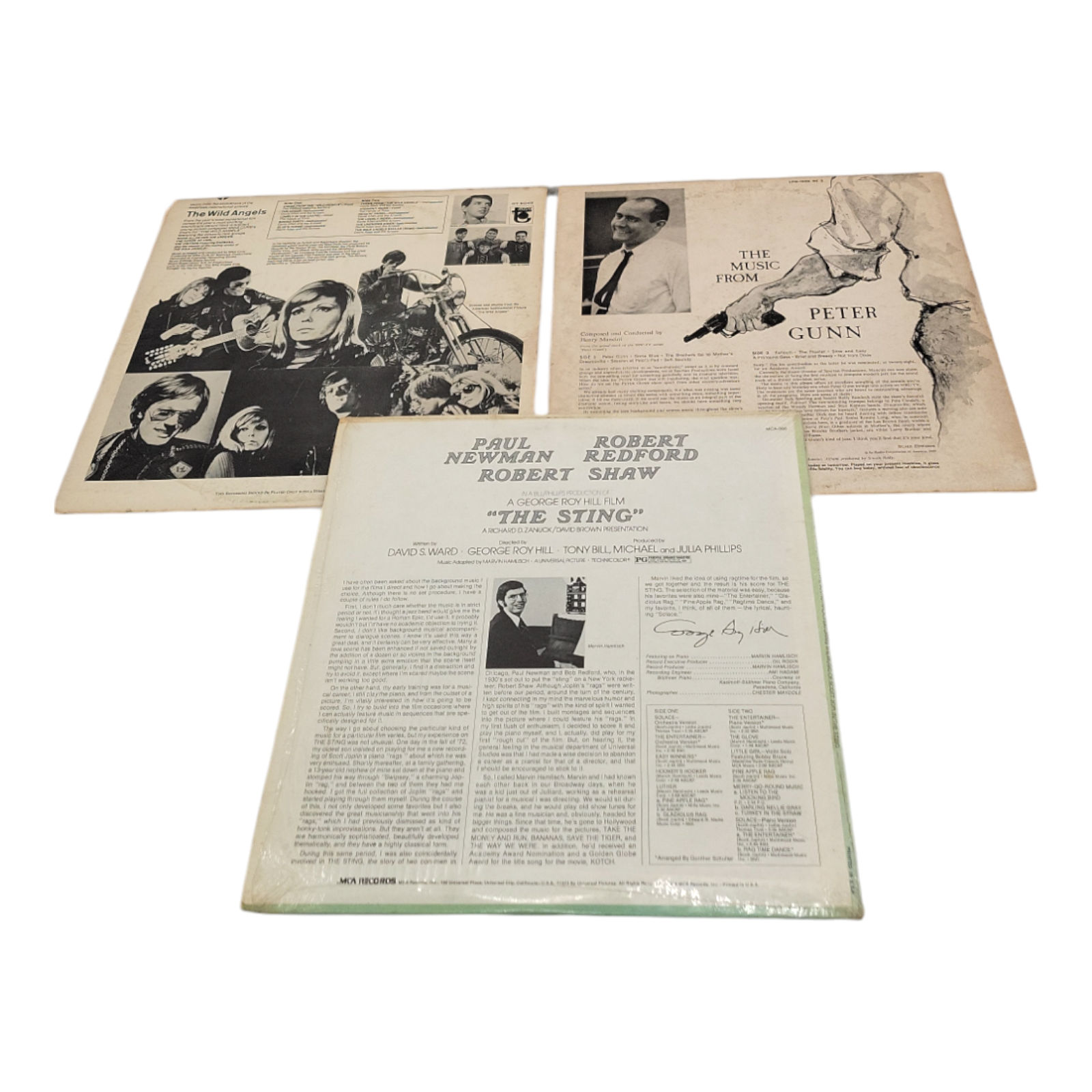 Vintage Show Tunes The Wild Ones Peter Gunn The Sting Vinyl LP 3 Record Bundle
