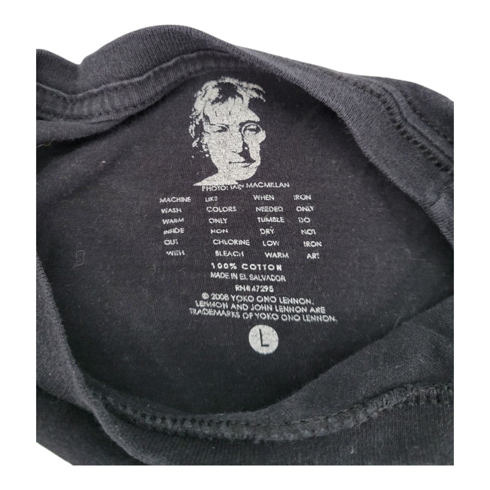 Yoko Ono John Lennon Give Peace a Chance 2008 Black Graphic T-Shirt L