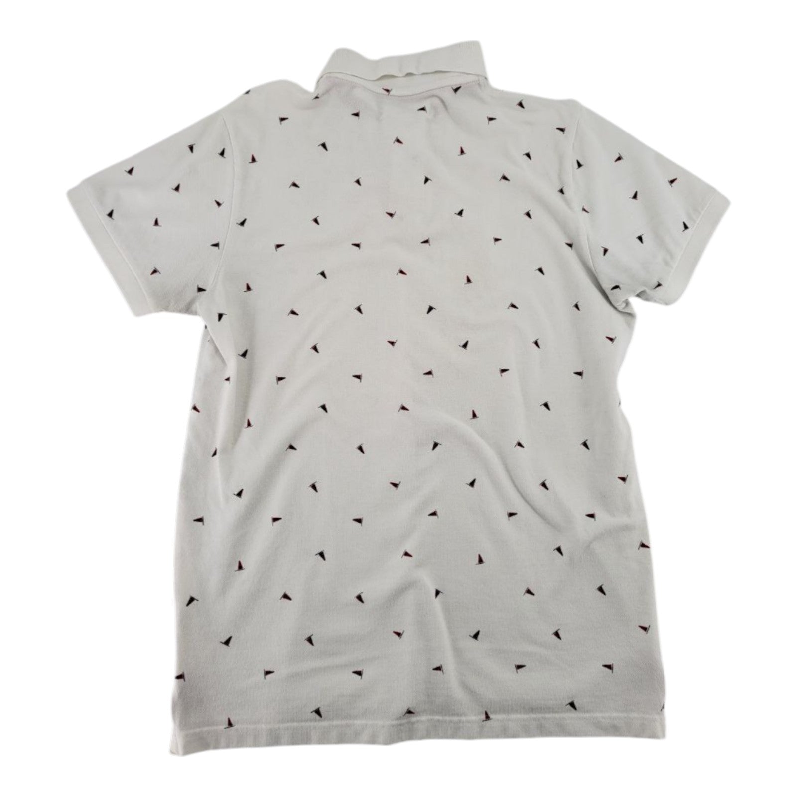 Aeropostale Mens White Nautical Printed Polo Shirt Short Sleeve Casual Size L