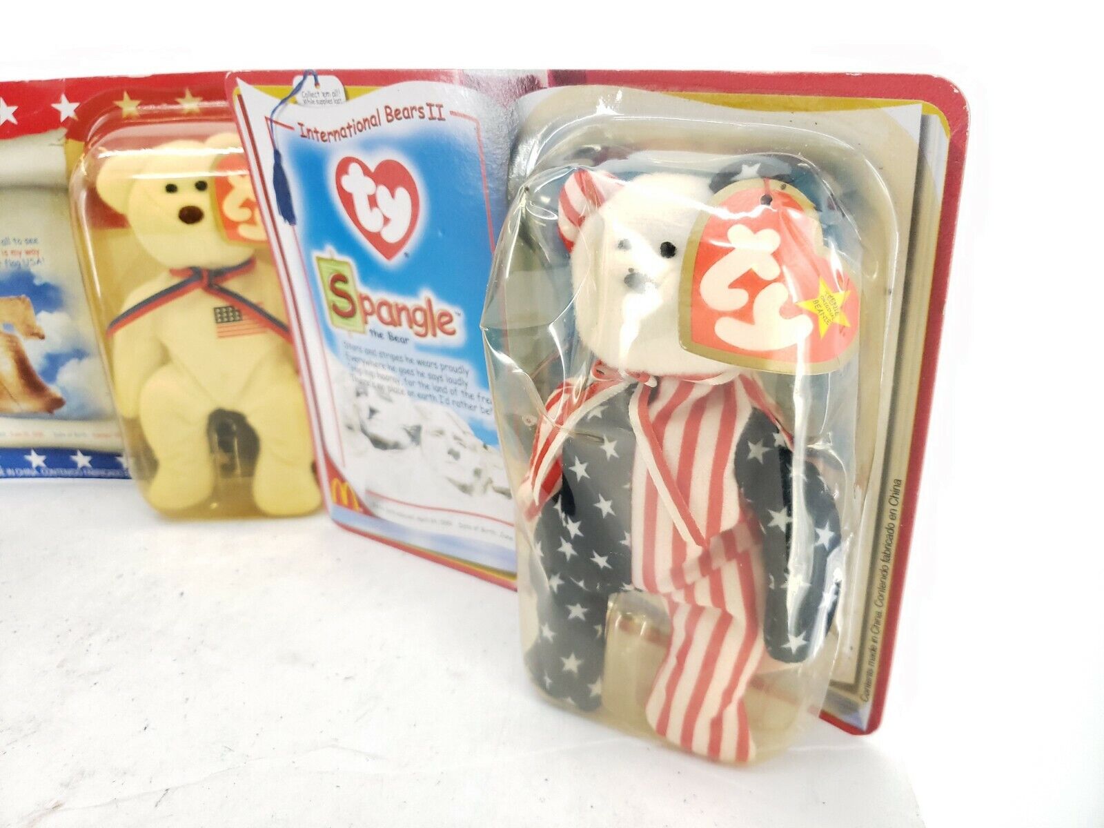 1999 TY International Bears II Spangle and Germania with 1996 Liberty the Bear
