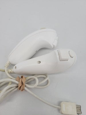 2x Official Wii Nunchuck White Remote OEM Controller