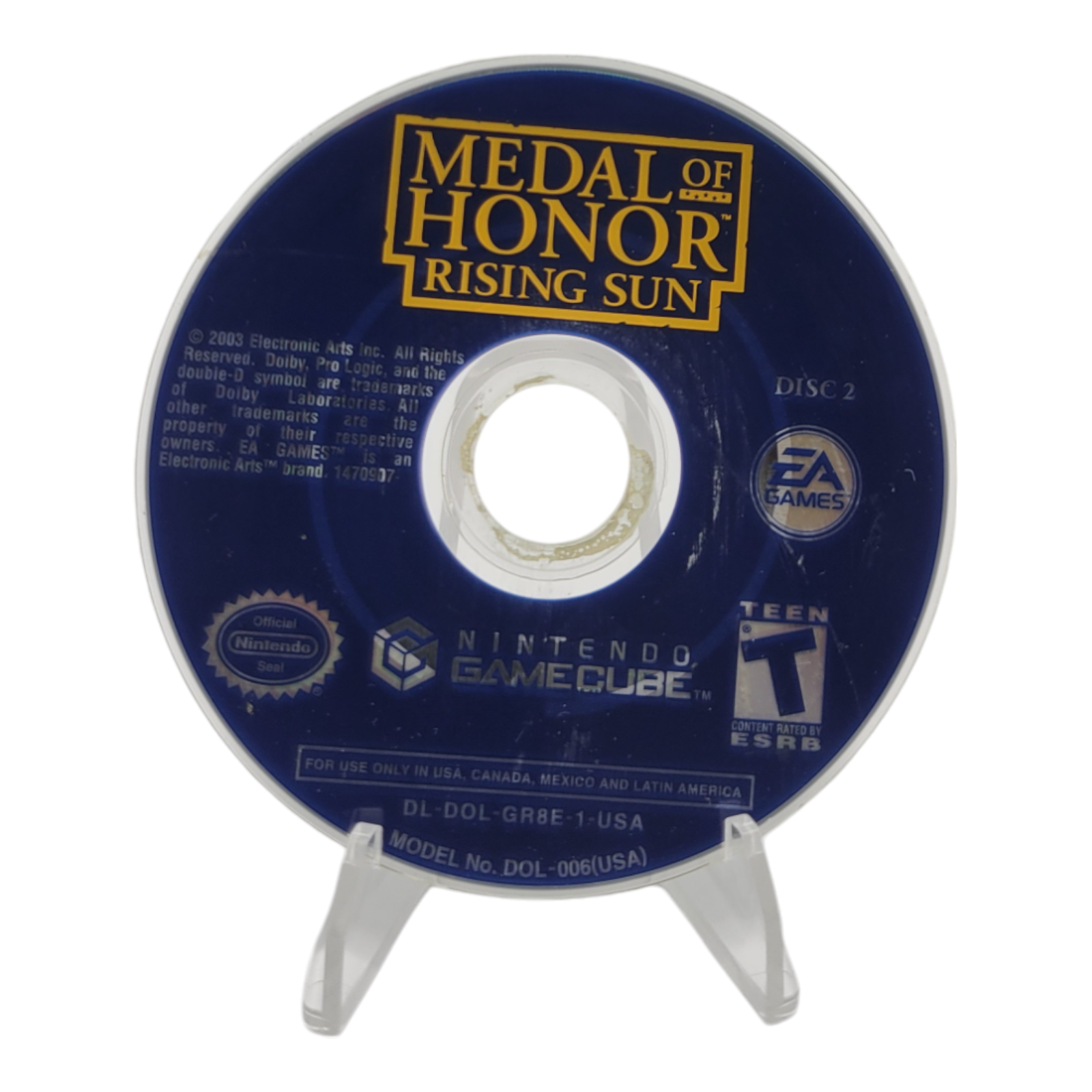 Nintendo GameCube Medal of Honor Rising Sun 2003 EA Games Disc 2 Only