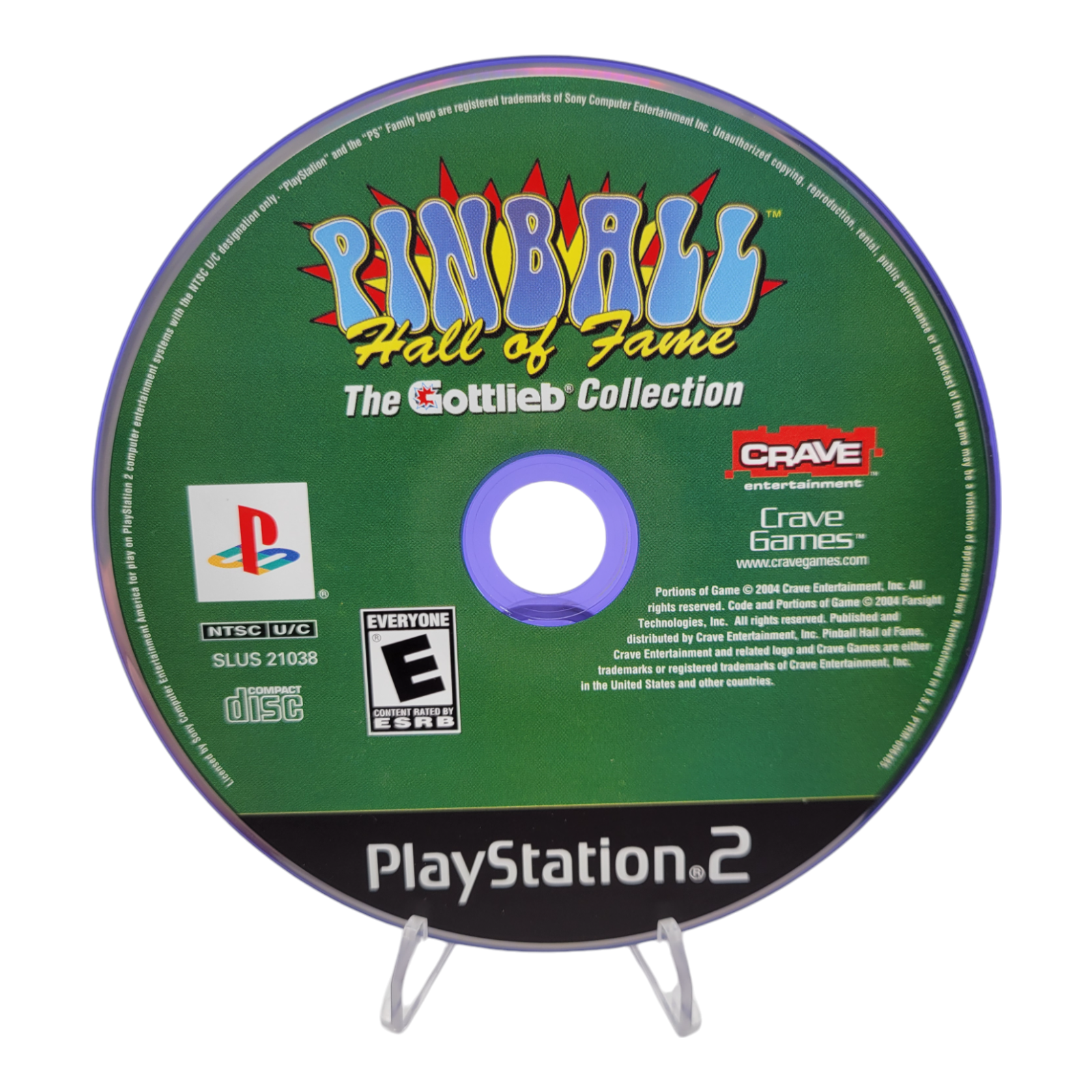 Crave Pinball Hall of Fame The Gottlieb Collection PlayStation 2 PS2 2004