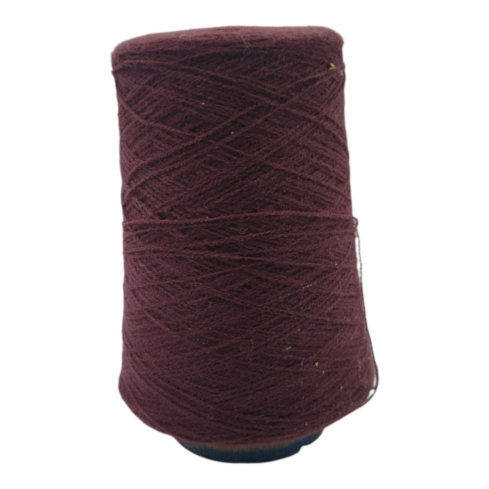 Vintage Burgundy Cone Yarn Wool Blend Knitting and Weaving Thread 50% Left