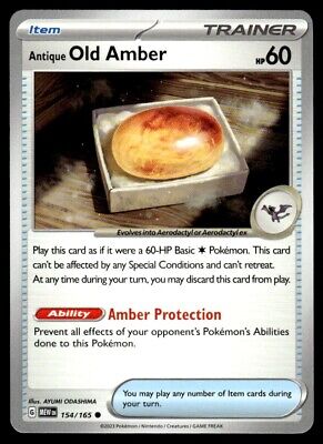 Pokemon 2023 Scarlet & Violet 151 Antique Old Amber Common Near Mint Card