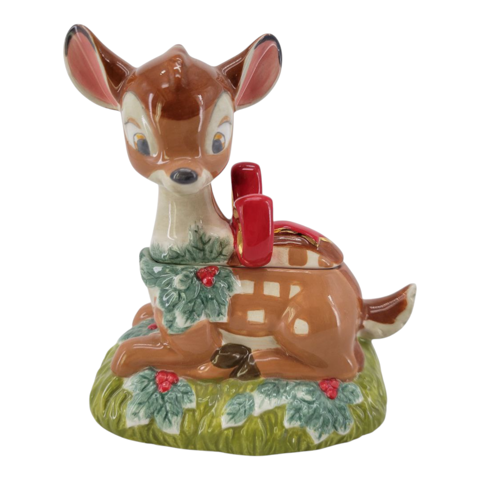 Disney Bambi Ceramic Christmas Sugar Bowl Holiday Decor