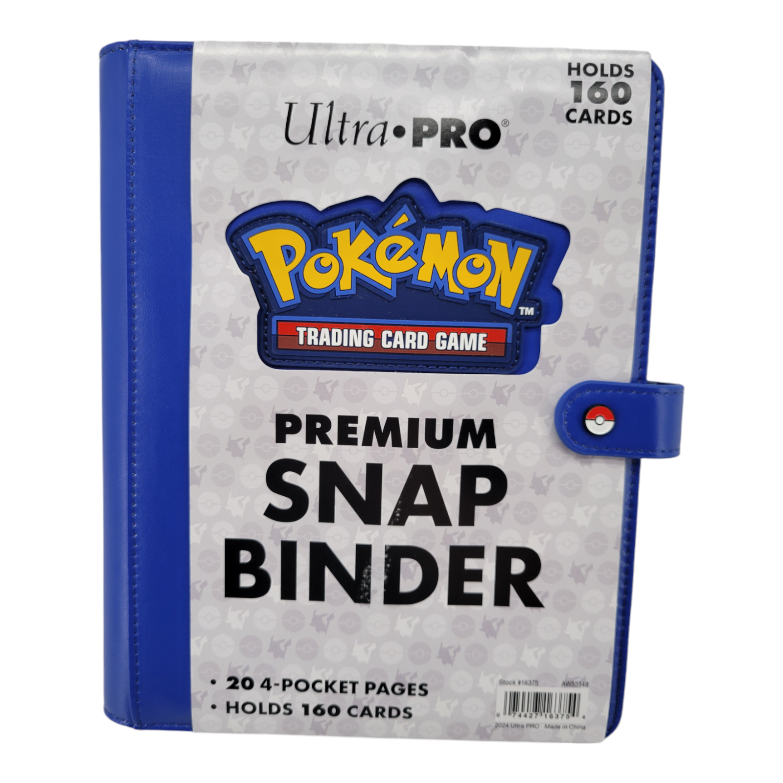 Ultra PRO Pokémon 4 Pocket Premium Snap Binder Blue Premium Leatherette Cover