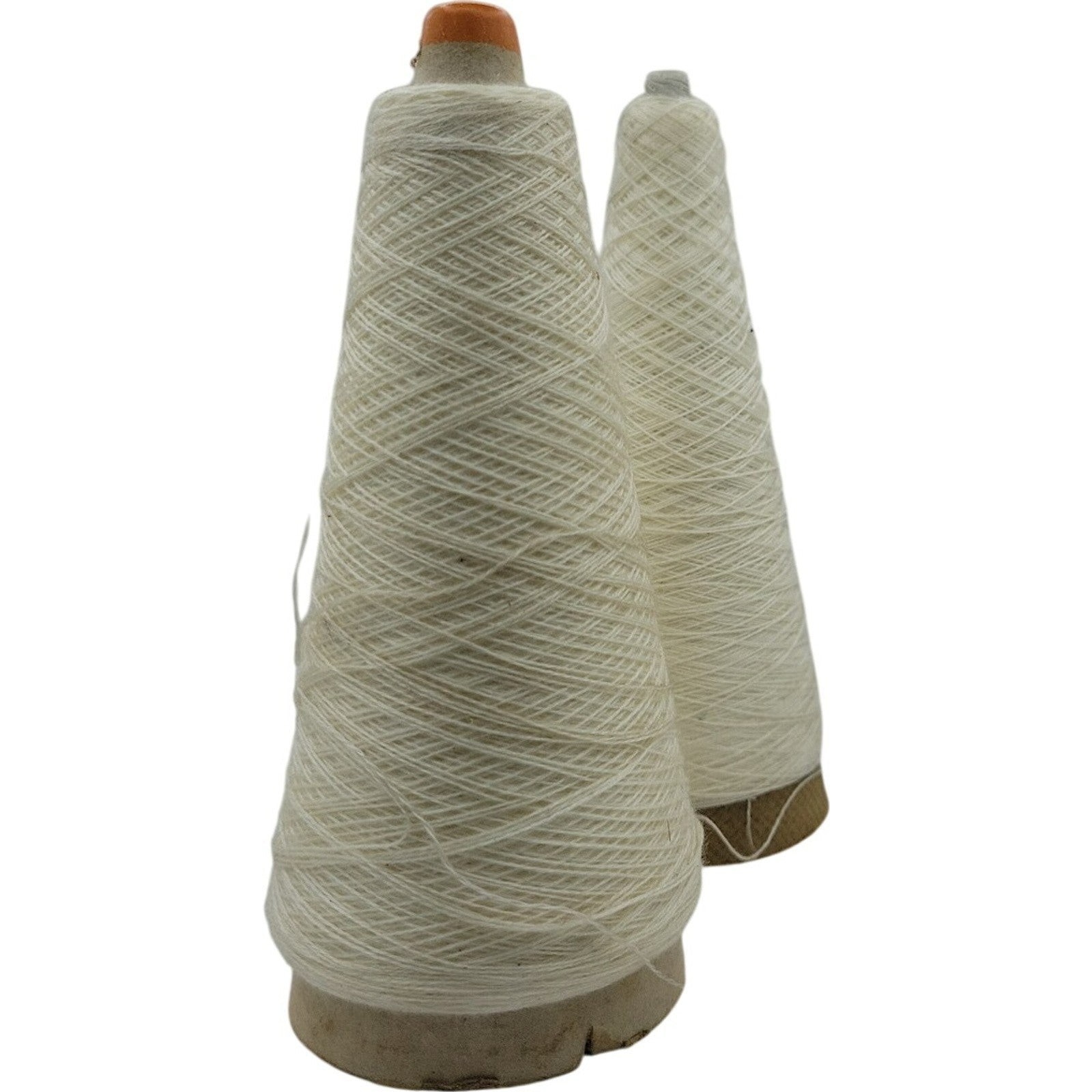 Vintage 1980s Pisgah Yarn 2/24 Cone Yarn Snow 08194 Lot of 2
