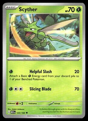 Pokemon 2023 Scarlet & Violet 151 Scyther Uncommon #123 Near Mint Card