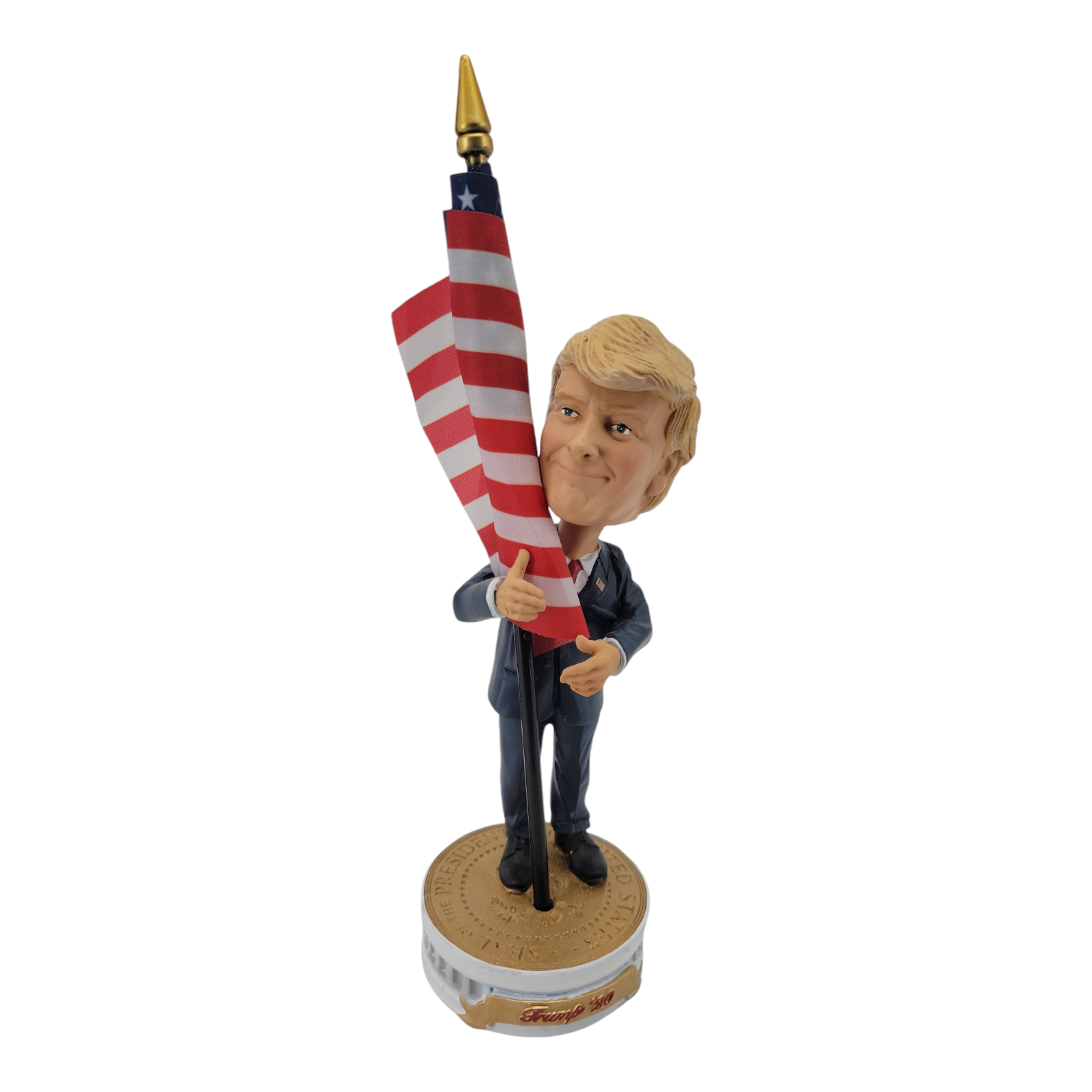 45th President Donald Trump 2020 Bobblehead Hugging American Flag Collectible