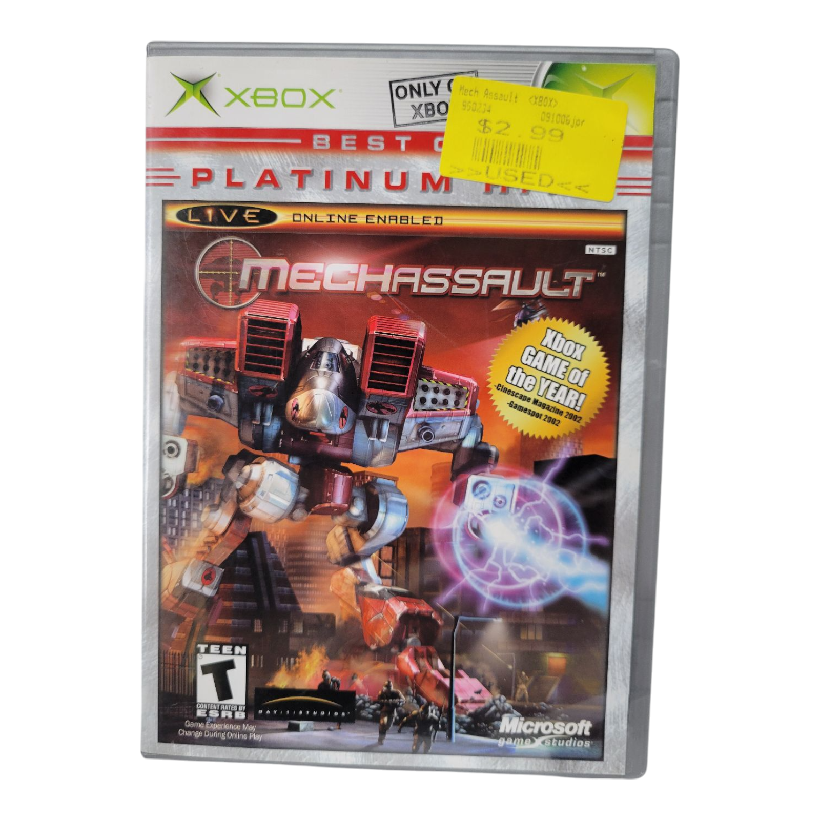 Microsoft MechAssault Xbox Platinum Hits 2002 Complete with Manual Case