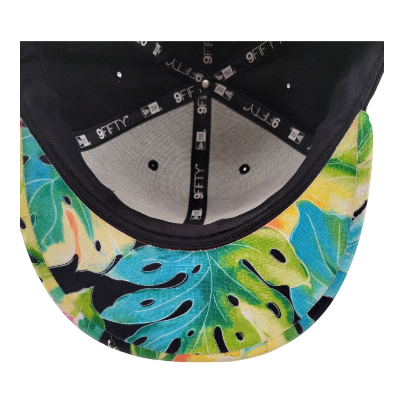 New Era 9FIFTY Fly or Die Snapback Hat Floral Brim Black Multicolor Cap