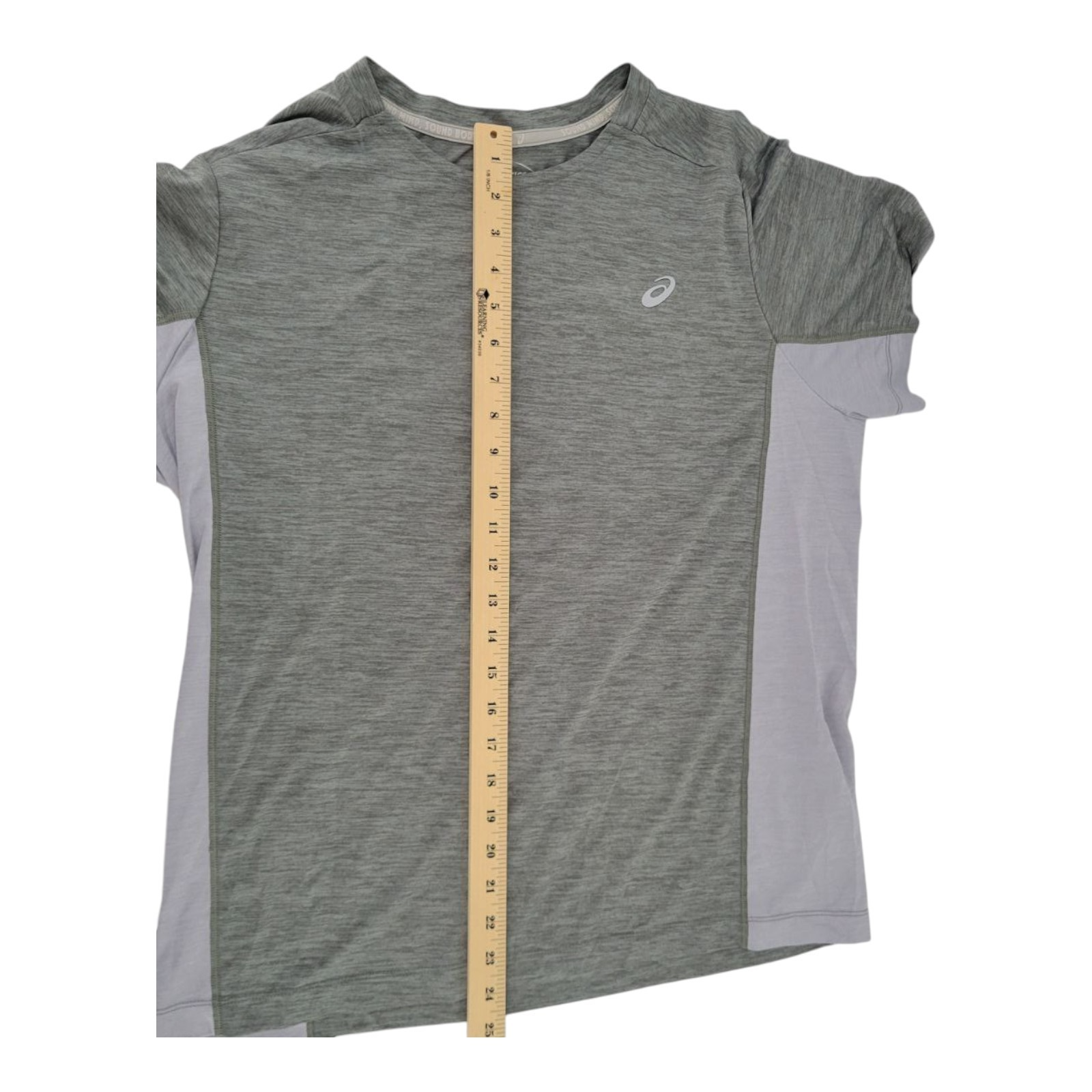 ASICS Men's Athletic T-Shirt Size L Gray Stretch Short Sleeve Tee